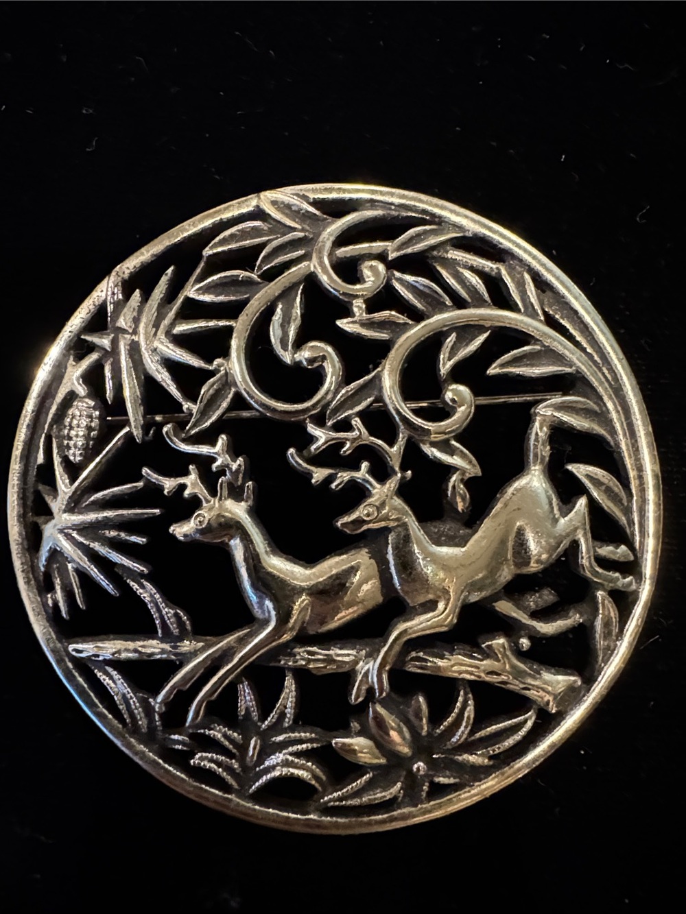 Vintage Sarah Coventry Brooch/Pendant & Earring Set of Deer Woodland Flight
